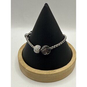 Hallmark Connections Celebrate Life Pavé Crystal Charm Bracelet Stainless Steel